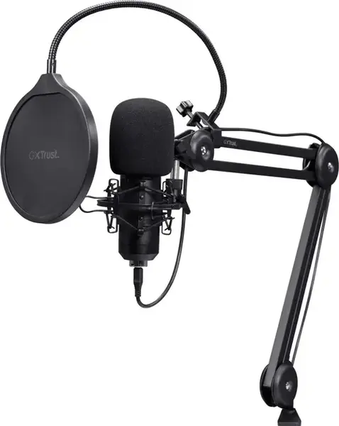 Microfon trust GXT 270 Emita II+, USB Type-C, Cardioid, Brat reglabil (Negru)