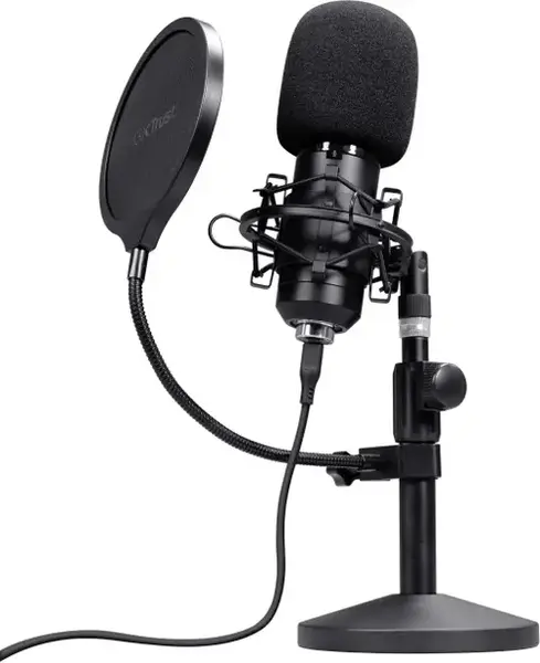 Microfon Trust GXT269 Emita II, Cardiod, USB-C, Stativ, Pop Protector (Negru)