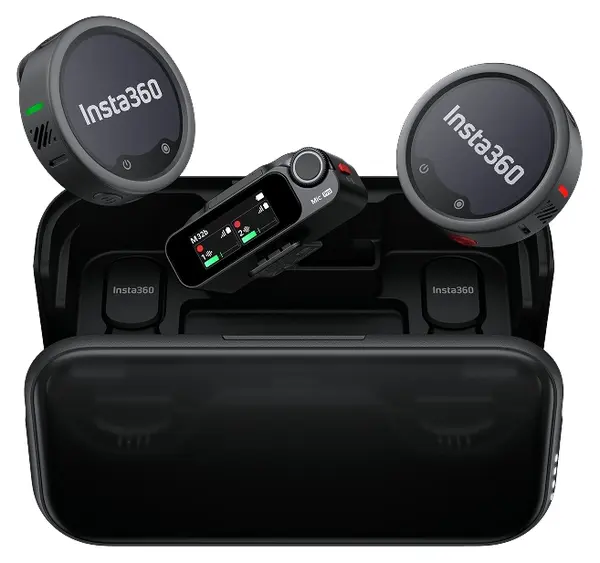 Microfon wireless Insta360 - Mic Pro, 2 TX + 1 RX, negru