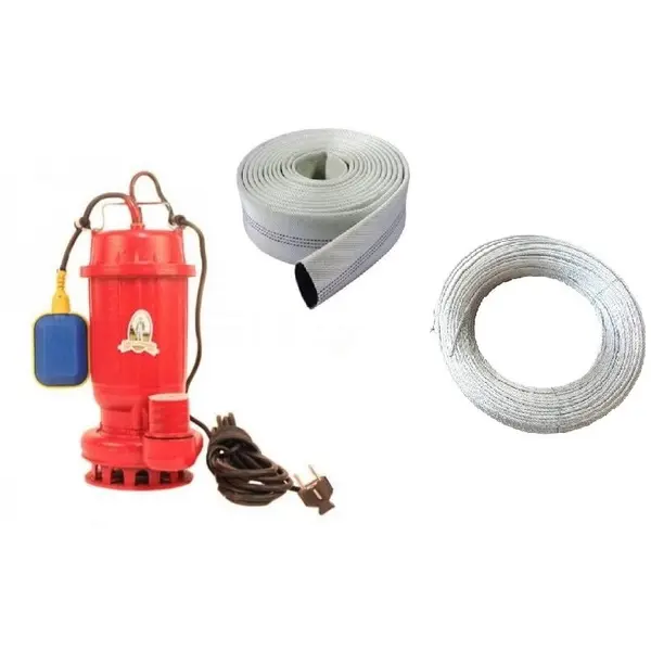 Micul Fermier Pompa Apa Murdara Micul Fermier WQD10-10-1.1 Cu Plutitor + Furtun De Pompier 2 20m + 25 m Sufa Otel