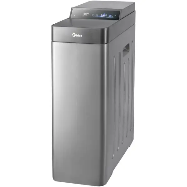 Midea Dedurizator de apa de uz casnic Midea QS2476-180, debit 2000L/h, putere 5W, afisaj LED, dozaj sare min. 15 kg, max. 50 kg, presiune apa 0.2-0.6 MPa, rezervor de rasina 18L, backup pe baterie, mod vacanta