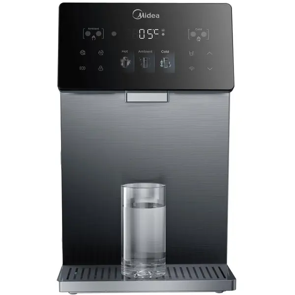 Midea Purificator de apa multifunctional Midea (dozator de birou), sistem filtrare PAC+UF&C, interval temperatura apa 3-93°C, 6 trepte fixare temperatura, sistem auto-curatare la 75°C, functie WI-FI