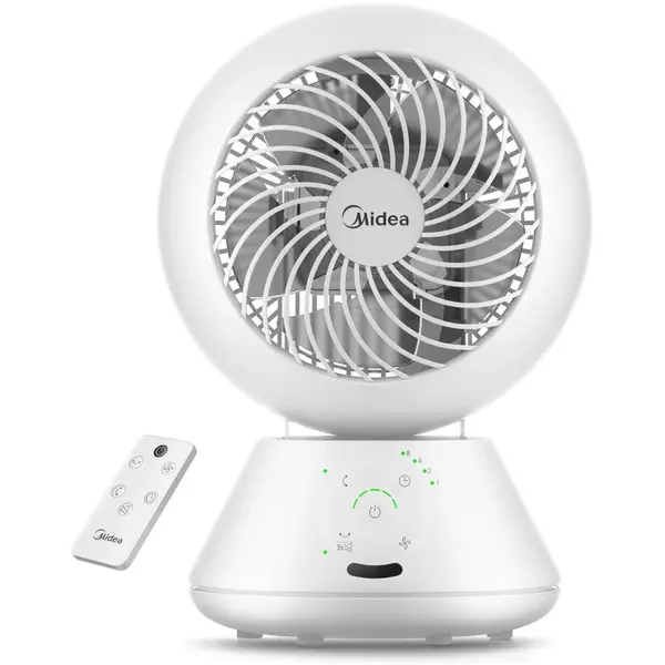 Midea Ventilator de masa Midea MDF24JRW TurboForce, 5 viteze, oscilatie 85°, Alb