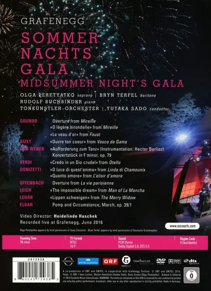 Midsummer Night's Gala 2016 from Grafenegg (DVD) | Olga Peretyatko, Bryn Terfel, Rudolf Buchbinder, Tonkunstler-Orchester, Yutaka Sado