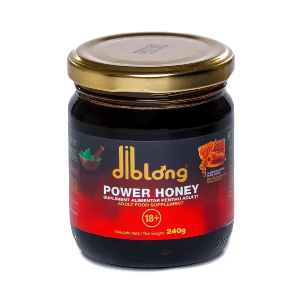 Miere afrodisiac premium concentrat DIBLONG POWER HONEY, poate ajuta la creșterea libidoului, potență, erecție, ejaculare precoce, Unisex, 240 g