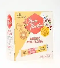 Miere poliflora, 50 plicuri x 15 g, Apidava