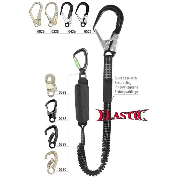 Mijloc de legatura cu 1.9 metri lungime, absorbitor energie, Vertiqual MAGNUM FLEX