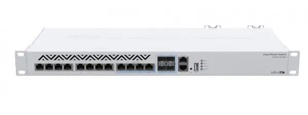 MikroTik CRS312-4C+8XG-RM, Switch Gigabit, 8 porturi RJ45 de 1G/2.5G/5G/10G si 4x SFP 10Gbps, USB