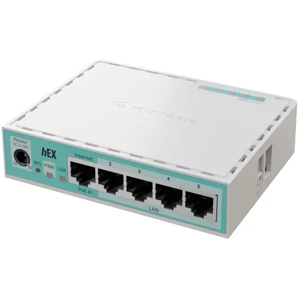 MikroTik Router MikroTik HEX E50UG, 5x Gigabit Ethernet, USB 2.0, Procesor ARM64-bit, 512MB RAM