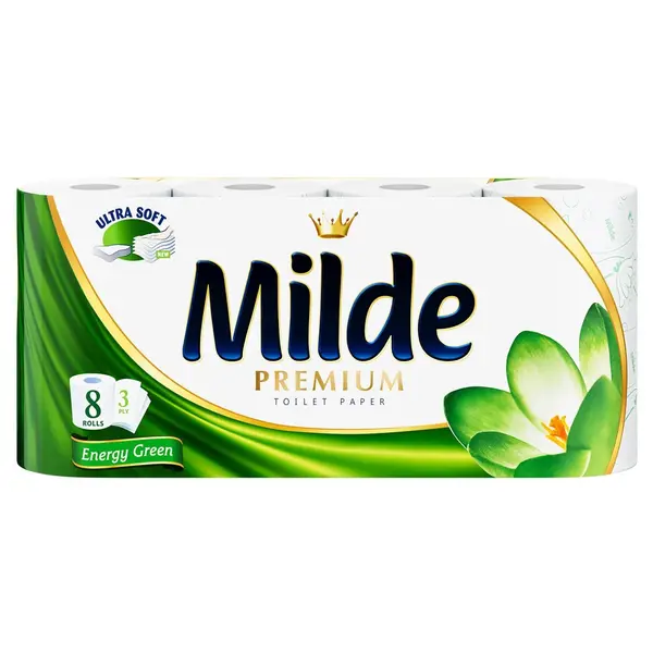 Milde Energy Green Hartie igienica, 3 straturi, 8 role