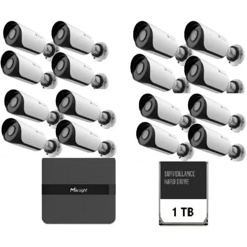 MILESIGHT TECHNOLOGY Kit supraveghere video MILESIGHT TECHNOLOGY KIT16BULLET2MP, 16 camere bullet + NVR, 2MP