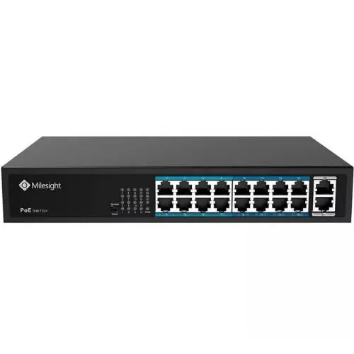 MILESIGHT TECHNOLOGY Switch Milesight Technology MS-S0216-GL, 16 porturi, PoE, 200W, Negru