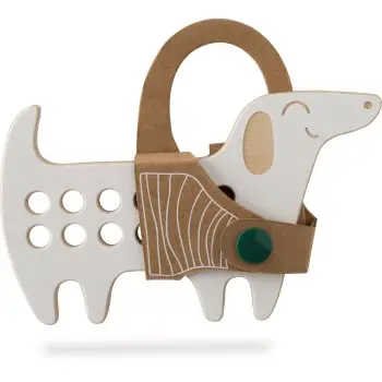 Milin Small Wooden Lacing Toy Daschund jucărie cu activități