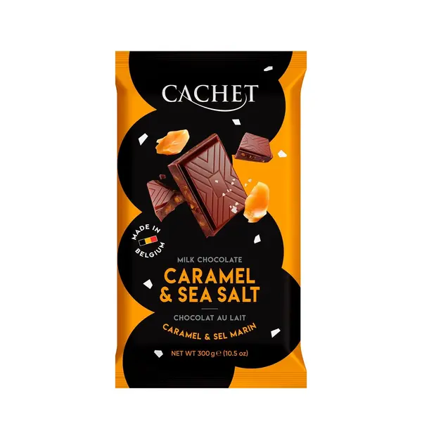 Milk chocolate with caramel & sea salt 300 gr