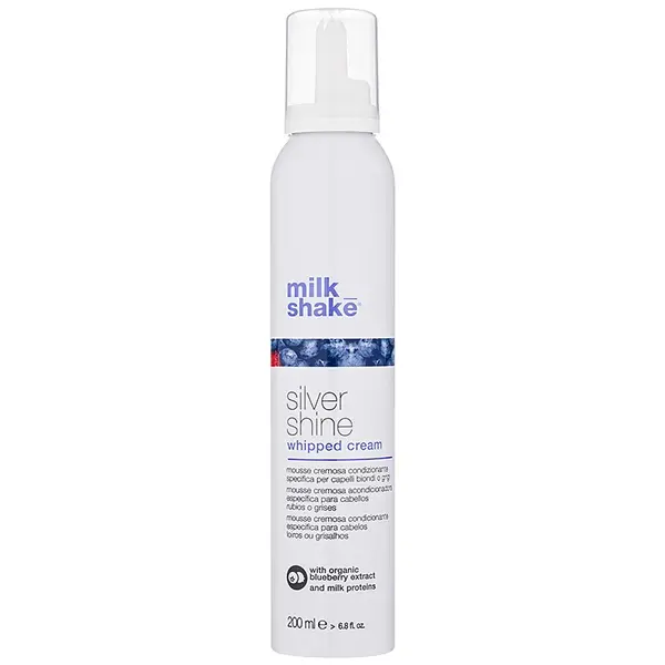 milk_shake® Silver Shine spumă cremoasă pentru păr blond neutralizeaza tonurile de galben 200 ml