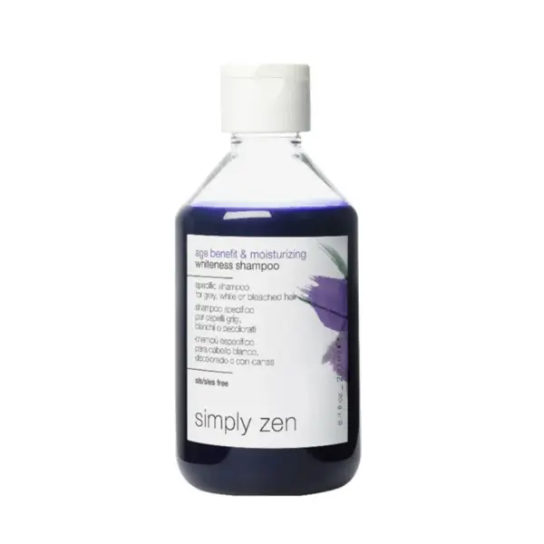 Milk Shake Simply Zen Special Age Benefit Whiteness Shampoo Șampon hidratant pentru păr alb și foarte deschis la culoare Volum 250 ml