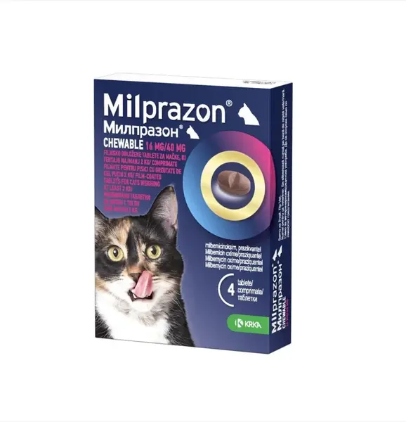 Milprazon Chewable Cat 16 40 mg (2 - 8 kg), 2 tablete