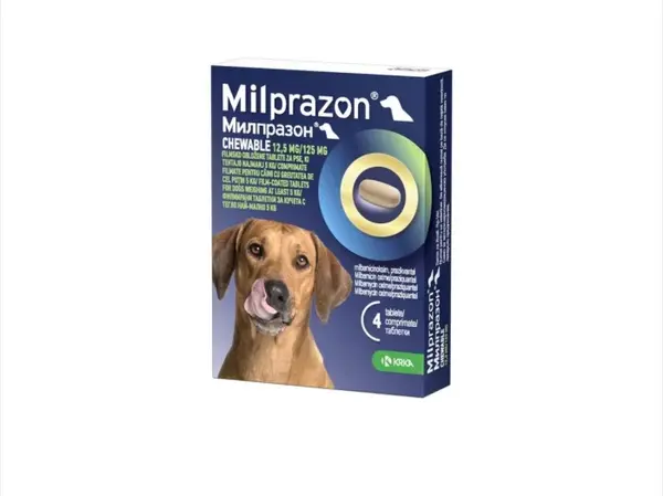Milprazon chewable Dog 12.5 125 mg ( 5 kg), 4 tablete