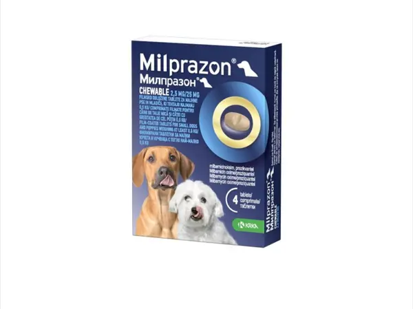 Milprazon chewable Dog 2.5mg 25mg ( 5 kg), 2 tablete