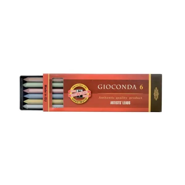 Mine grafit colorate, 6buc/set, diferite culor, Gioconda Koh-I-Noor