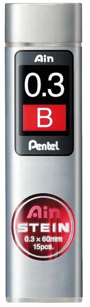Mine grafit Pentel - Ain Stein - B, 0.3 mm, 15 bucati