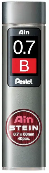 Mine grafit Pentel - Ain Stein - B, 0.7 mm, 40 bucati