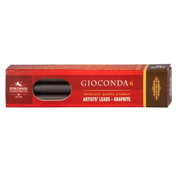 Mine Grafit pentru Creioane Mecanice Gioconda, Negru, 5.6 mm, Tarie 4B, Lungime 80 mm, Koh-I-Noor