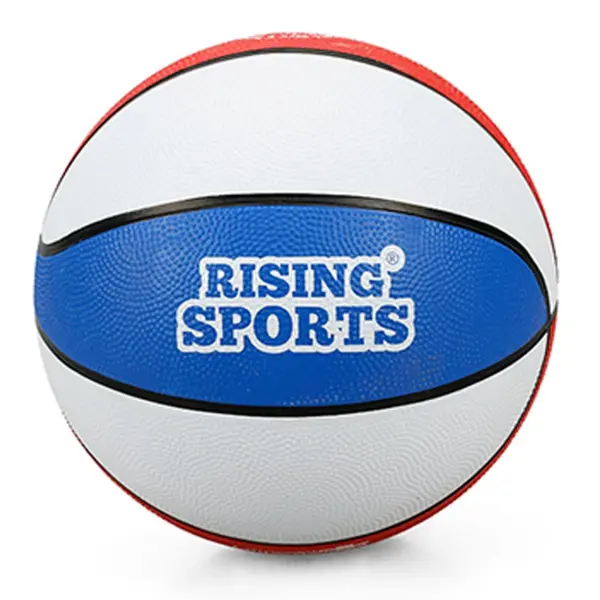 Minge de baschet din cauciuc, Rising Sports, Nr 7, Alb-Albastru