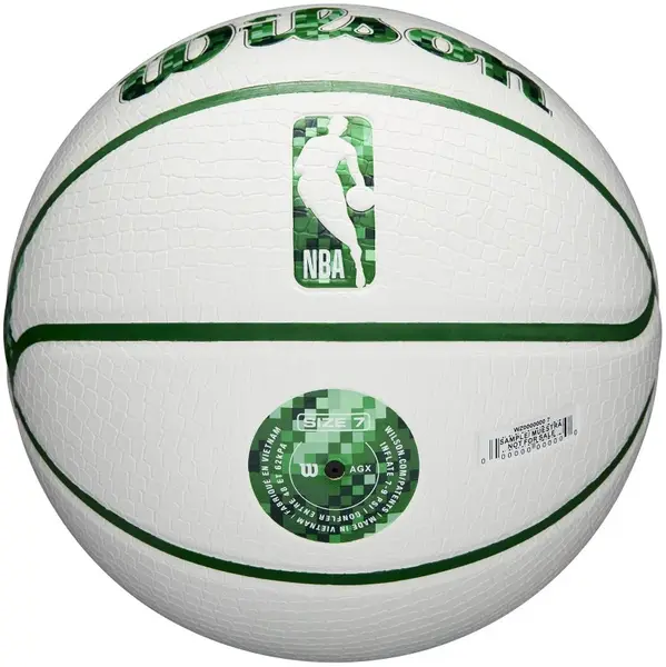 Minge de baschet Wilson - NBA Team Pixel Basketball Boston Celtics, mărimea 7, albă
