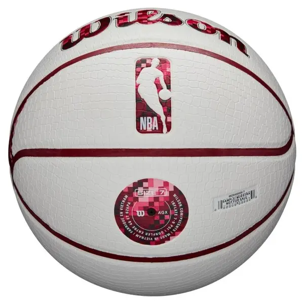 Minge de baschet Wilson - NBA Team Pixel Basketball Miami Heat, mărimea 7, albă