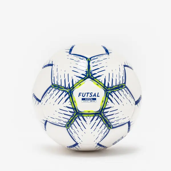 Minge de futsal hibrid mărimea 3, alb, albastru și galben fluorescent