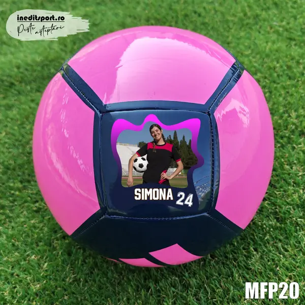 Minge fotbal personalizabila ADIDAS-MFN20 Bleumarin cu fucsia, 5