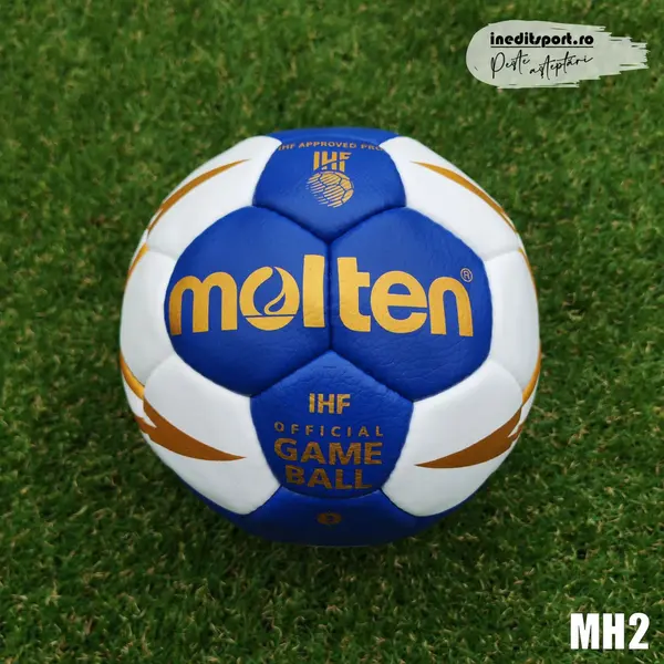 Minge handbal MOLTEN - MH2 3, Albastru-alb-auriu