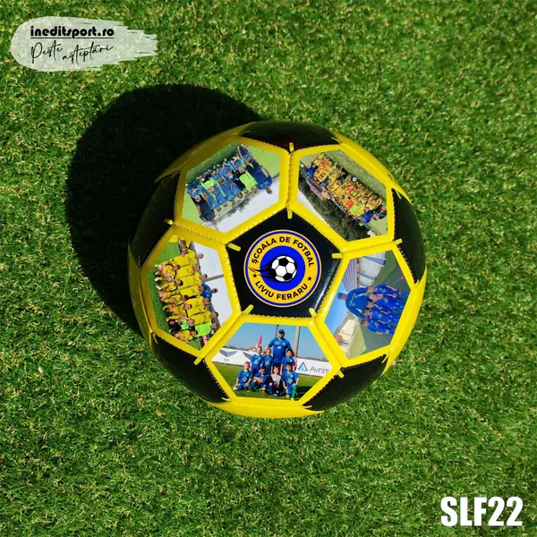 Minge personalizata sigla si fotografii Scoala de fotbal Liviu Feraru SLF22 Galben