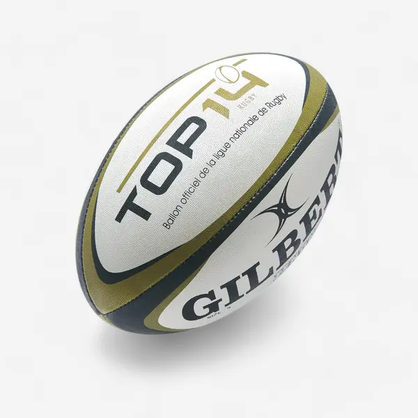 Minge Rugby GILBERT TOP 14 mărimea 5 alb-auriu