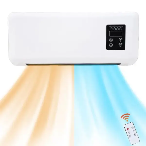 Mini aer conditionat cu ventilator, 2 in 1, 55 cm, Rece/Cald, 16 - 40 grade, 1800W, cu telecomanda, Alb