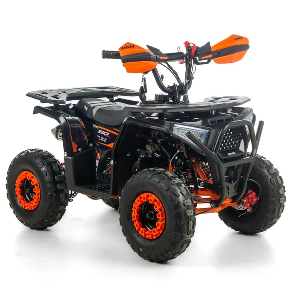 Mini atv Asix Dusty, roti 6inch, 50cc, 2 timpi, pornire electromotor, culoare negru portocaliu