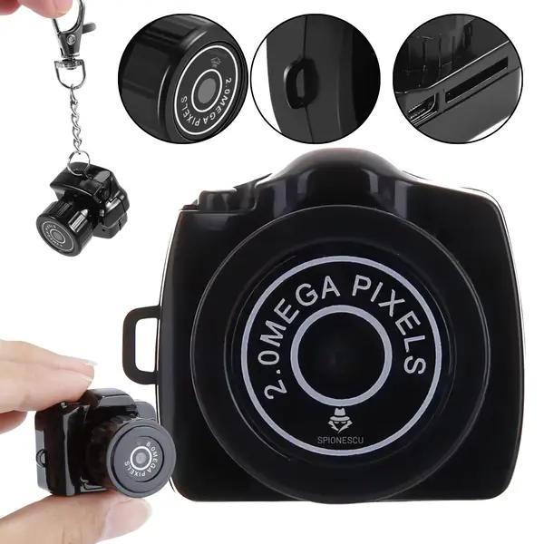 Mini camera foto sport, Y2000 HD, mica si compacta, rezolutie foto 2 mp, video VGA, autonomie 1h, negru