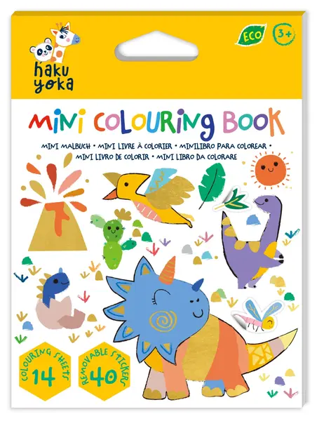 Mini Carte de Colorat Hakuyoka - Dinozauri