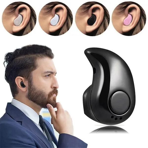 Mini casca Bluetooth 4.1 - distanta 10 M, design picatura - Negru
