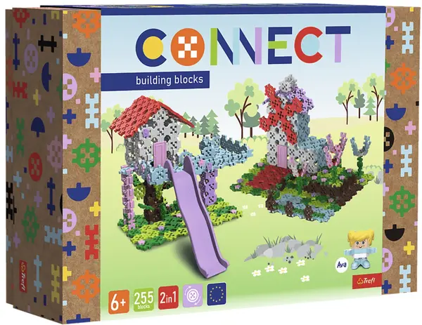 Mini constructor 3 in 1 Trefl Connect - Căsuță în copac/moară de vânt, 255 de piese
