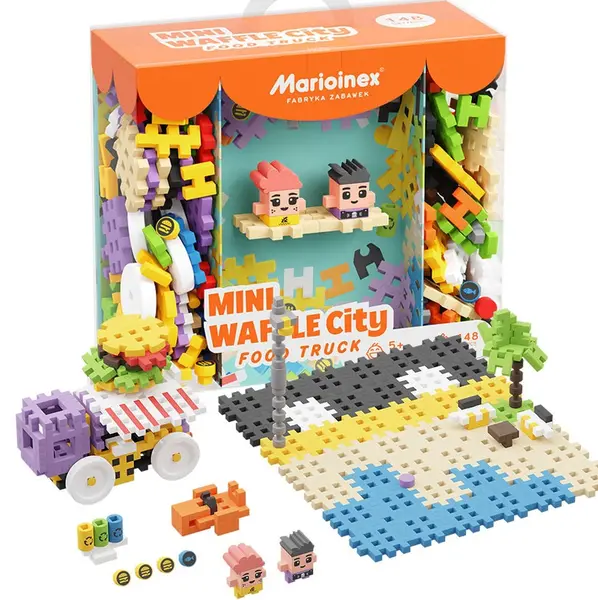 Mini constructor de vafe Marioinex - City Center, Food Truck, 148 de piese