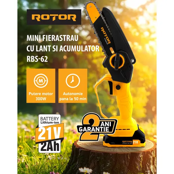 Mini Drujba 6" RBS-62 Rotor, 1 Acumulator 21V/2Ah, 1 x Incarcator