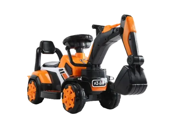 Mini excavator pentru copii 1-3 ani, Kinderauto BJXZ216 cu incarcator manual, standard, culoare portocalie