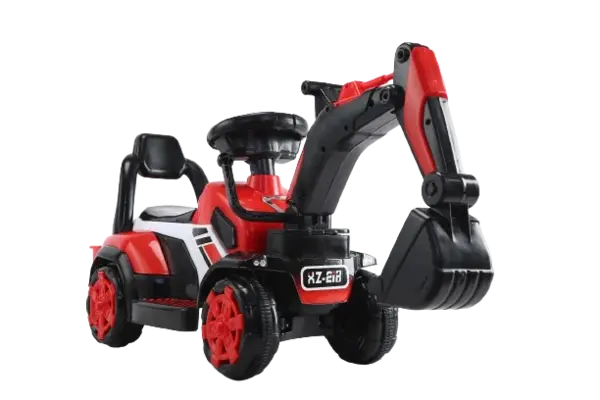 Mini excavator pentru copii 1-3 ani, model Kinderauto BJXZ216 cu incarcator manual, rosu