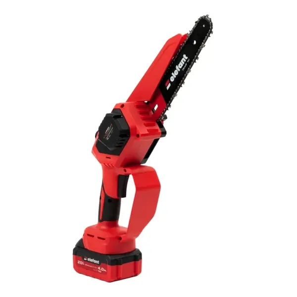 Mini fierastrau cu lant si acumulator ELEFANT EBS-104, 20V 4Ah, Brushless