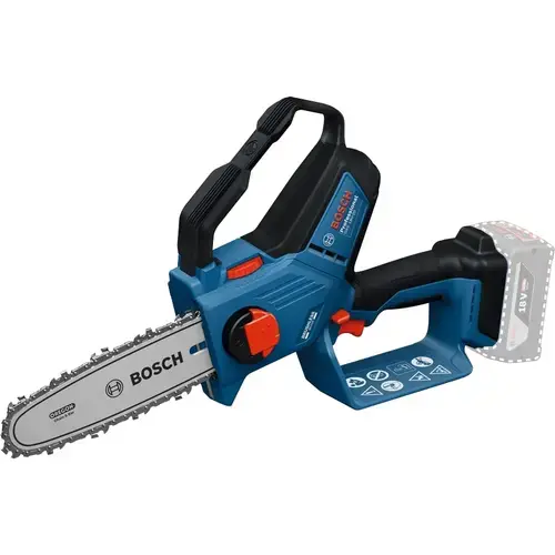 Mini fierastrau electric/mini drujba cu lant pe acumulator Bosch Professional GKE 18V-20, 18 V, lama 20 cm, lubrifiere automata, lant Oregon, viteza lant 7.2 m/s, motor fara perii, diametru taiere 18 cm, fara incarcator/acumulator in setul de livrare