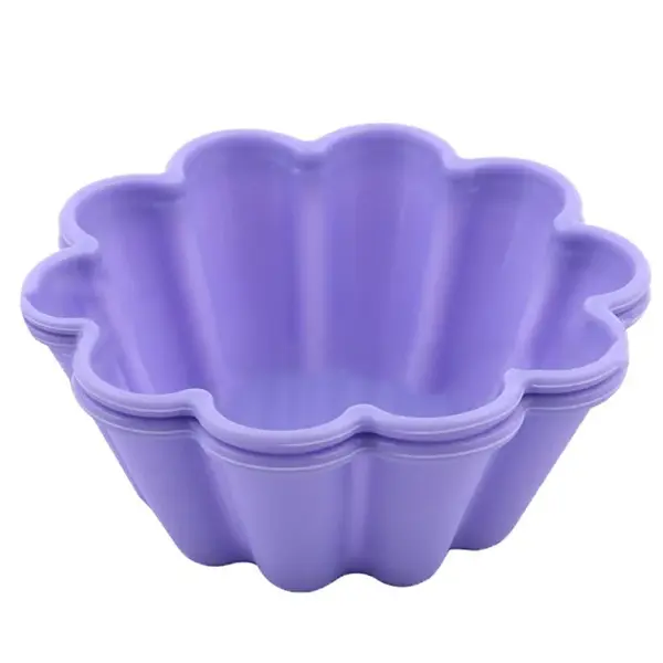 Mini forma de copt pentru briosa din silicon,diverse culori,6 bucati set, 7x3 cm
