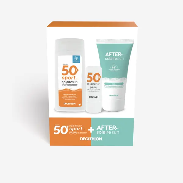 Mini kit protecție cremă solară SPF 50+, stick buze SPF 50+, gel după plajă