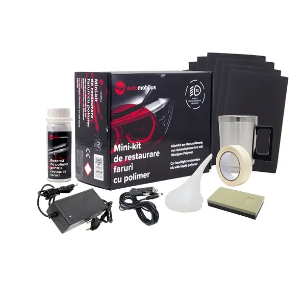 Mini kit restaurare faruri cu polimer lichid Automobilus - include 100ml substanta